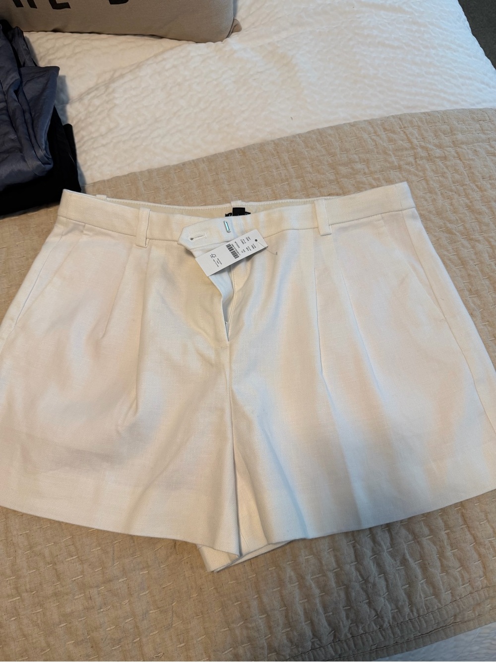 J. Crew White Pleated Women's Bermuda Shorts